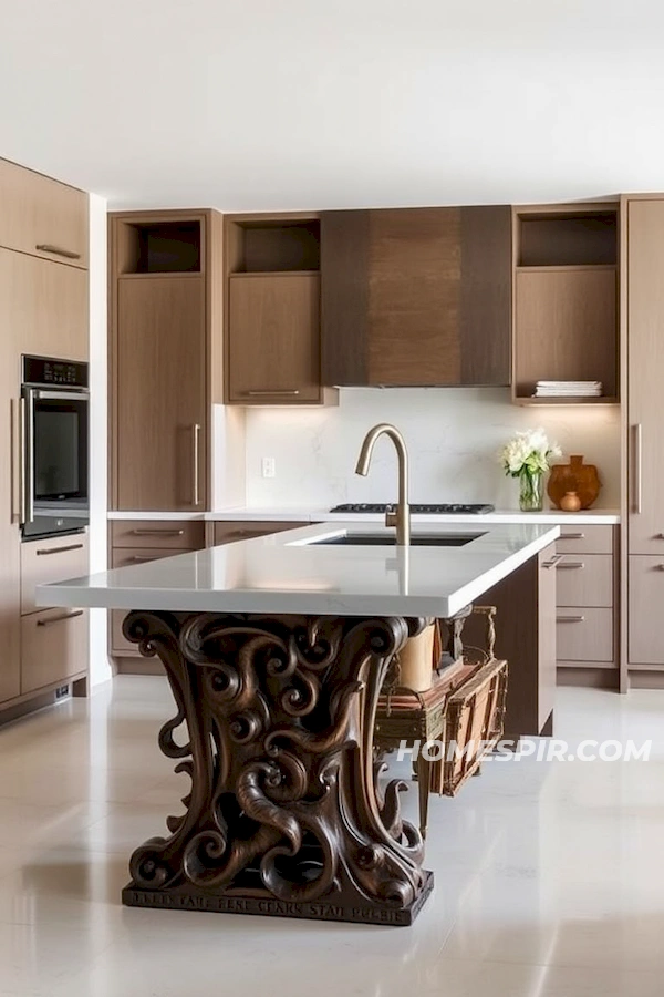 Neutral Kitchen with Focus on Artistic Island Neutral Kitchen with Focus on Artistic Island