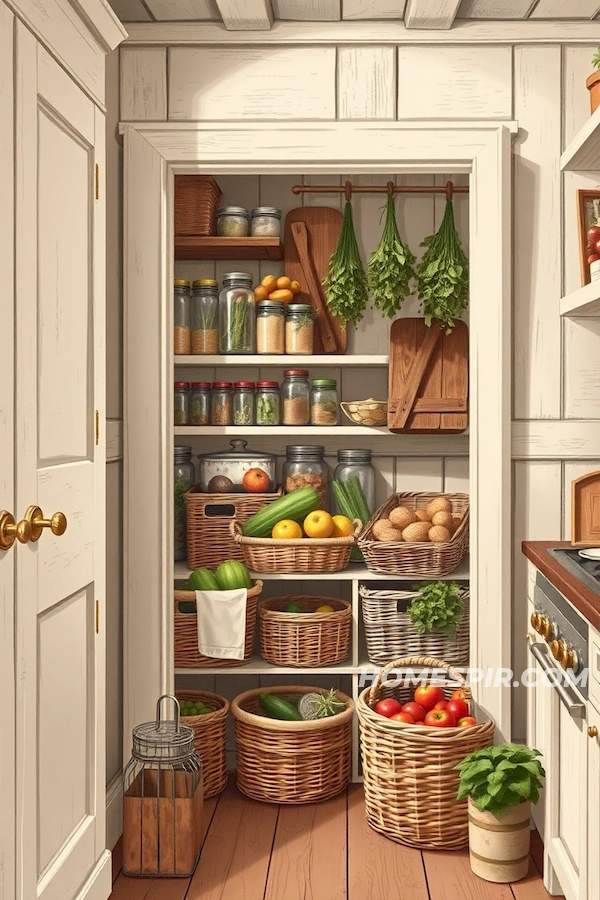 Nostalgic Kitchen Corner with Distressed Pantry Nostalgic Kitchen Corner with Distressed Pantry