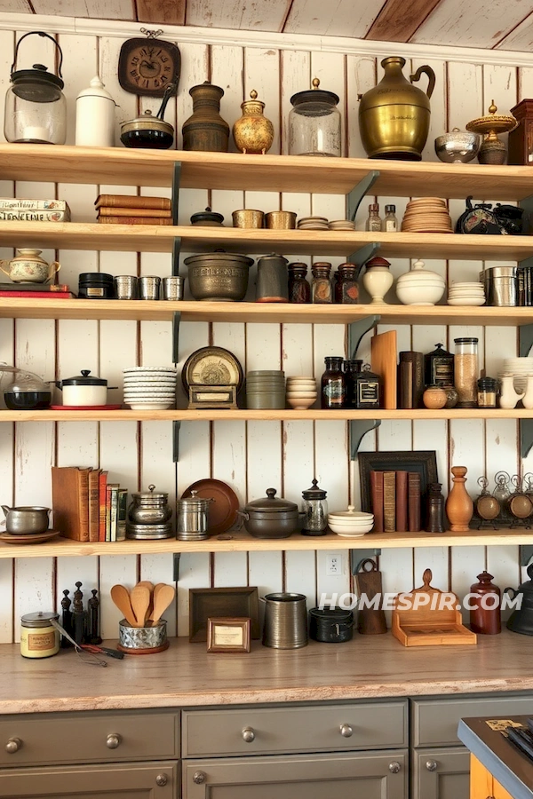 Nostalgic Kitchen Wall of Open Shelving Nostalgic Kitchen Wall of Open Shelving