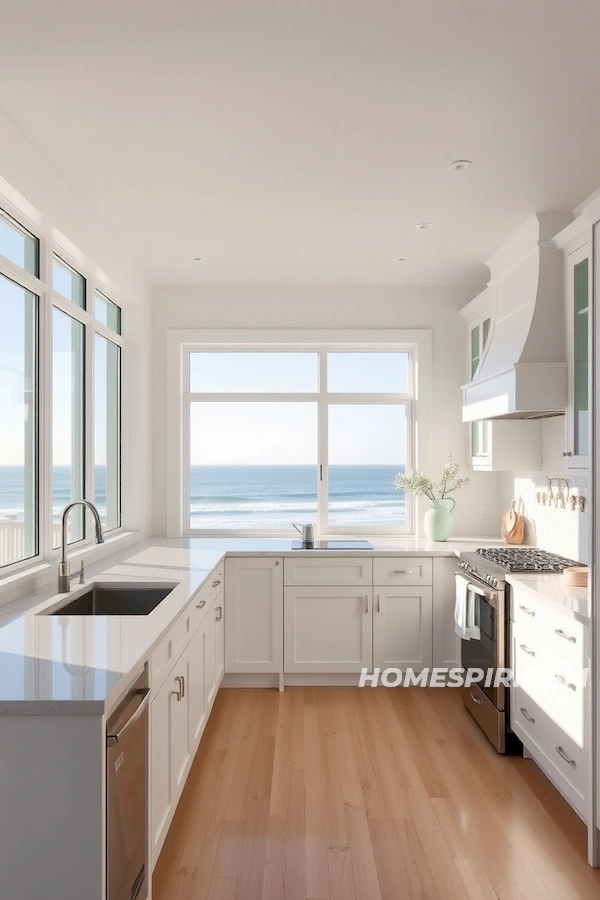 Oceanfront Kitchen with Seafoam Accents Oceanfront Kitchen with Seafoam Accents