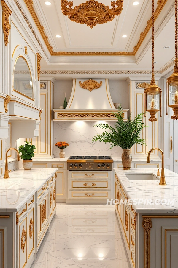Opulent Kitchen Oasis with White Marble Opulent Kitchen Oasis with White Marble