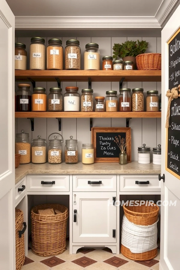 Organized Farmhouse Pantry with Vintage Flair Organized Farmhouse Pantry with Vintage Flair