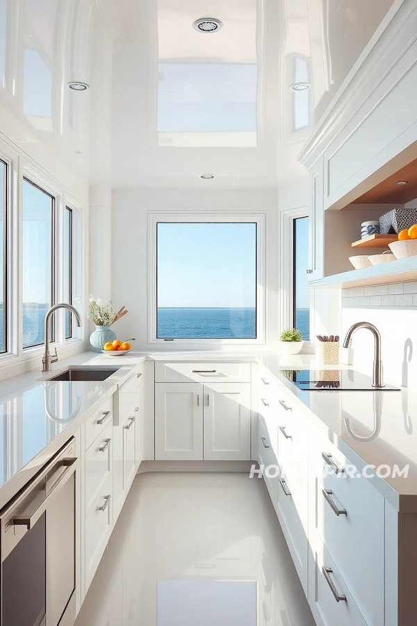 Panoramic Windows in Boathouse-Inspired Kitchen Panoramic Windows in Boathouse-Inspired Kitchen