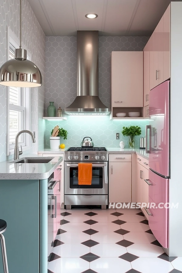 Pastel Appliances with Chrome in Eclectic Kitchens Pastel Appliances with Chrome in Eclectic Kitchens