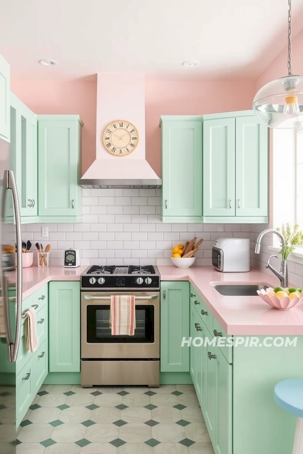 Pastel Color Palette in Mid-Century Kitchen Pastel Color Palette in Mid-Century Kitchen
