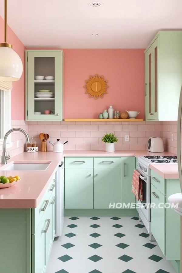 Playful Pastel Mid-Century Kitchen with Retro Touch Playful Pastel Mid-Century Kitchen with Retro Touch
