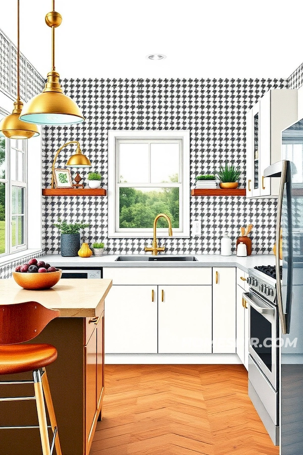 Playful Patterns in Mid-Century Kitchen Playful Patterns in Mid-Century Kitchen