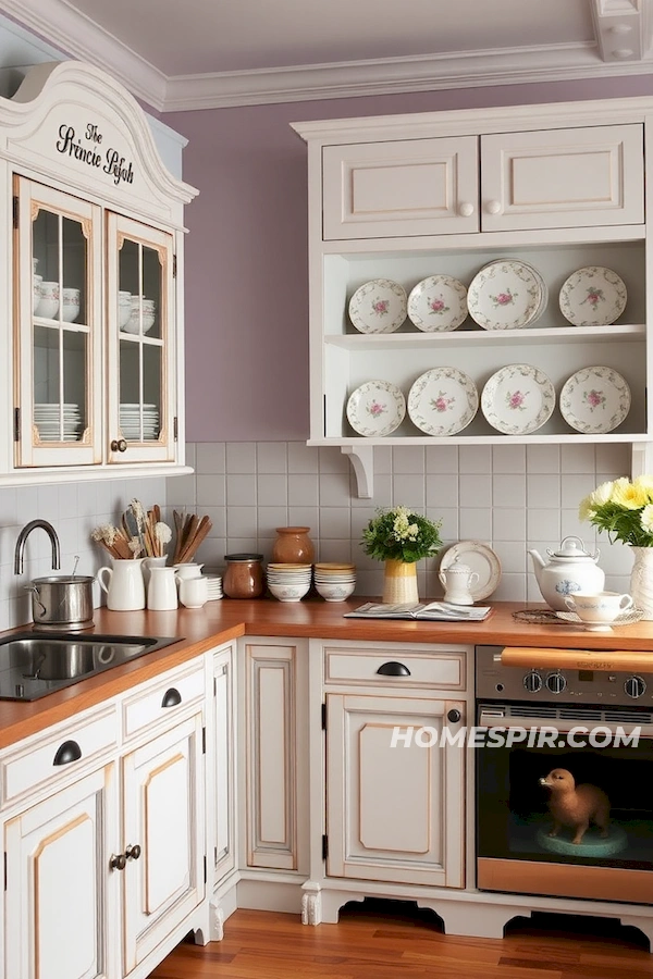 Provincial Touch in Charming Pastel Kitchen Provincial Touch in Charming Pastel Kitchen