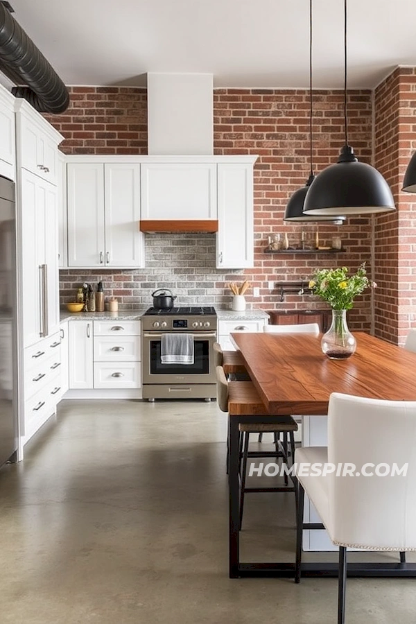 Real Wood and Metal in Industrial Kitchen Real Wood and Metal in Industrial Kitchen