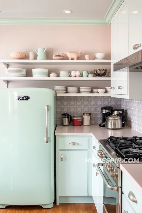 Retro Kitchenware on Artful Open Shelving Design Retro Kitchenware on Artful Open Shelving Design