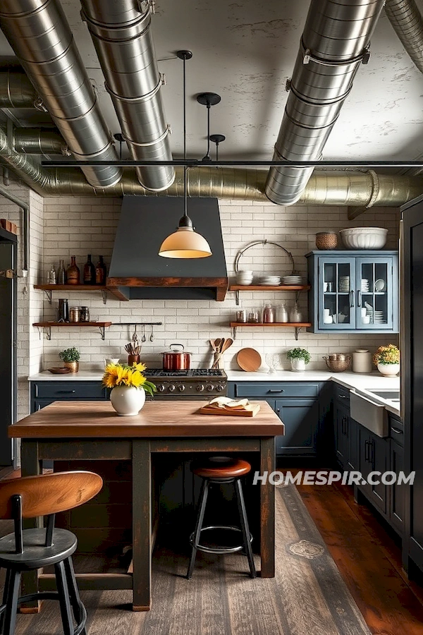 Rustic Butcher Block Island in Eclectic Kitchens Rustic Butcher Block Island in Eclectic Kitchens