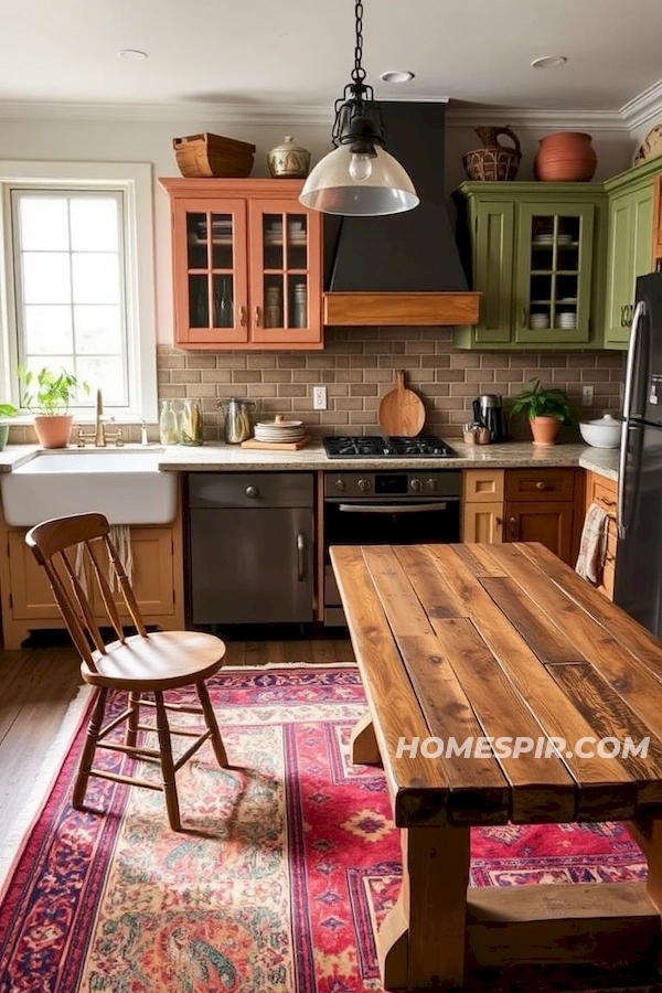 Rustic Dining Vibe in Eclectic Boho Kitchen Rustic Dining Vibe in Eclectic Boho Kitchen