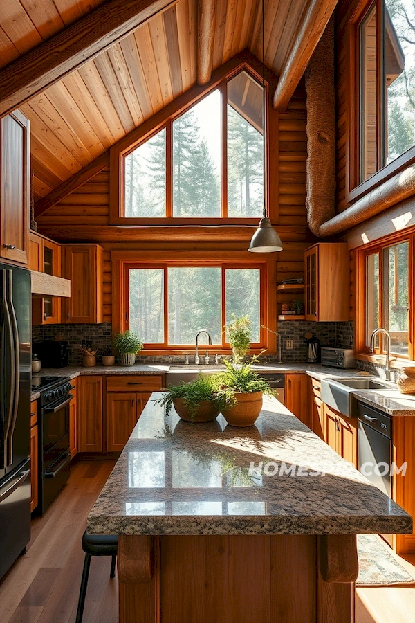 Rustic Modern Kitchen with Forest Views Rustic Modern Kitchen with Forest Views
