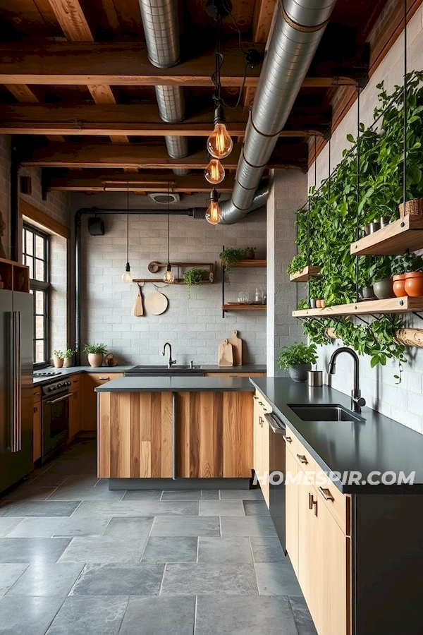 Rustic Nature and Industrial Kitchen Design Rustic Nature and Industrial Kitchen Design