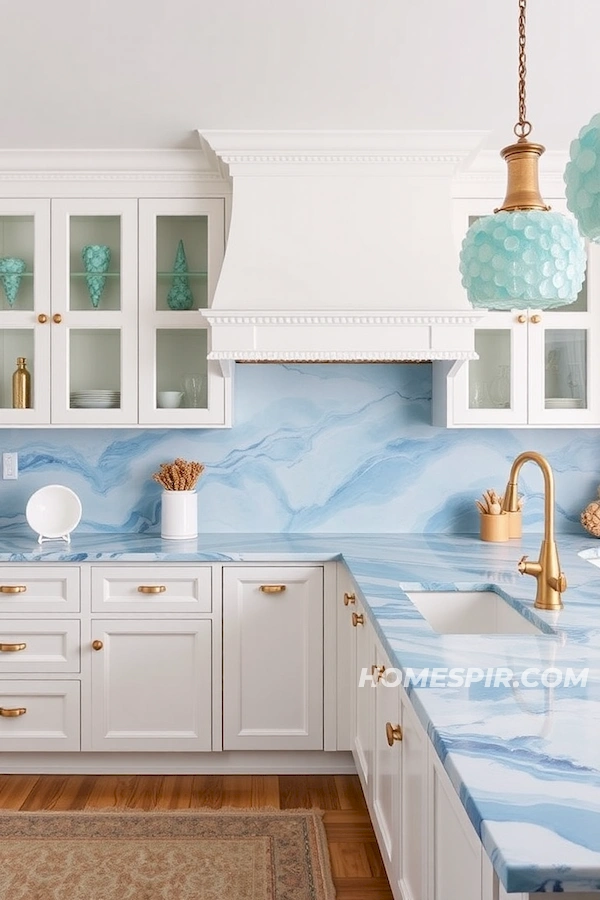 Sea Glass Light Fixtures with Wave Countertops Sea Glass Light Fixtures with Wave Countertops