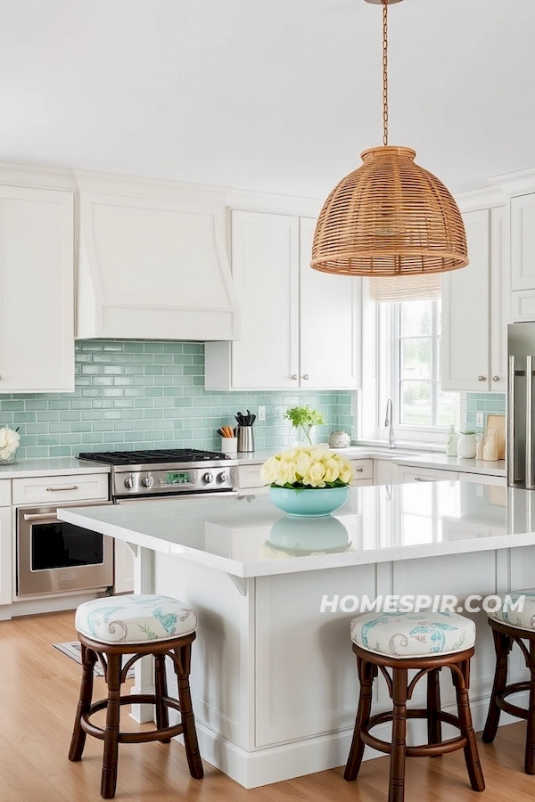 Seafoam Green Backsplash with Sleek Appliances Seafoam Green Backsplash with Sleek Appliances