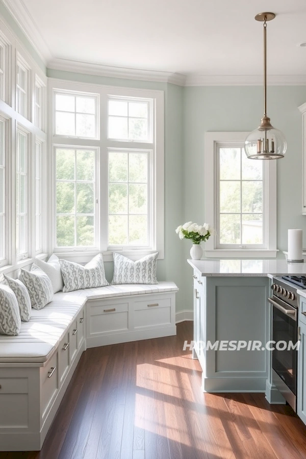 Seafoam Green Walls in Kitchen Nook Seafoam Green Walls in Kitchen Nook