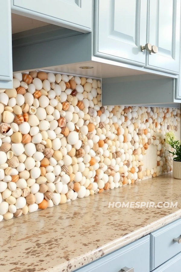 Seashell Mosaic Kitchen Backsplash Design Seashell Mosaic Kitchen Backsplash Design