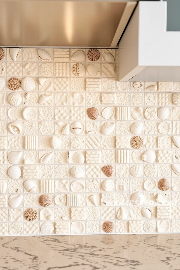 Seaside Sand and Shell Tile Kitchen Design Seaside Sand and Shell Tile Kitchen Design