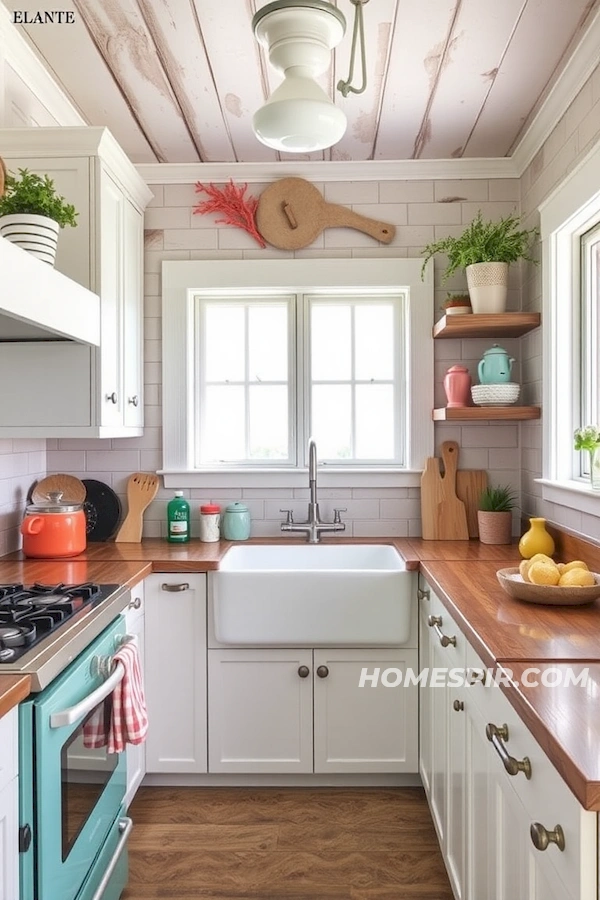 Seaside Vintage Kitchen with Farmhouse Sink Seaside Vintage Kitchen with Farmhouse Sink