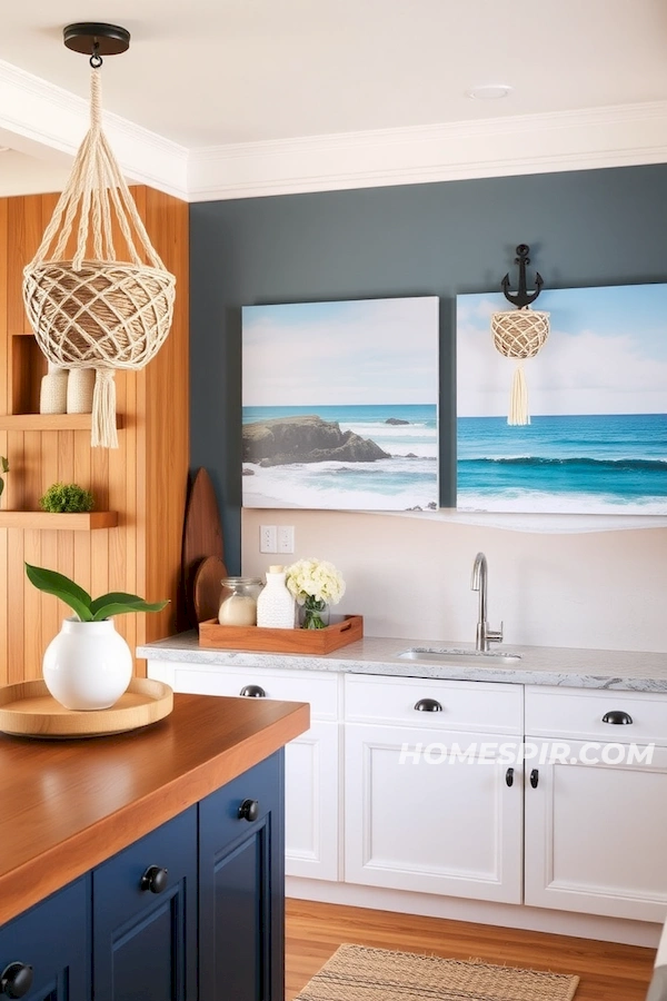 Seaside Wall Art and Nautical Decor in Surf Kitchen Seaside Wall Art and Nautical Decor in Surf Kitchen
