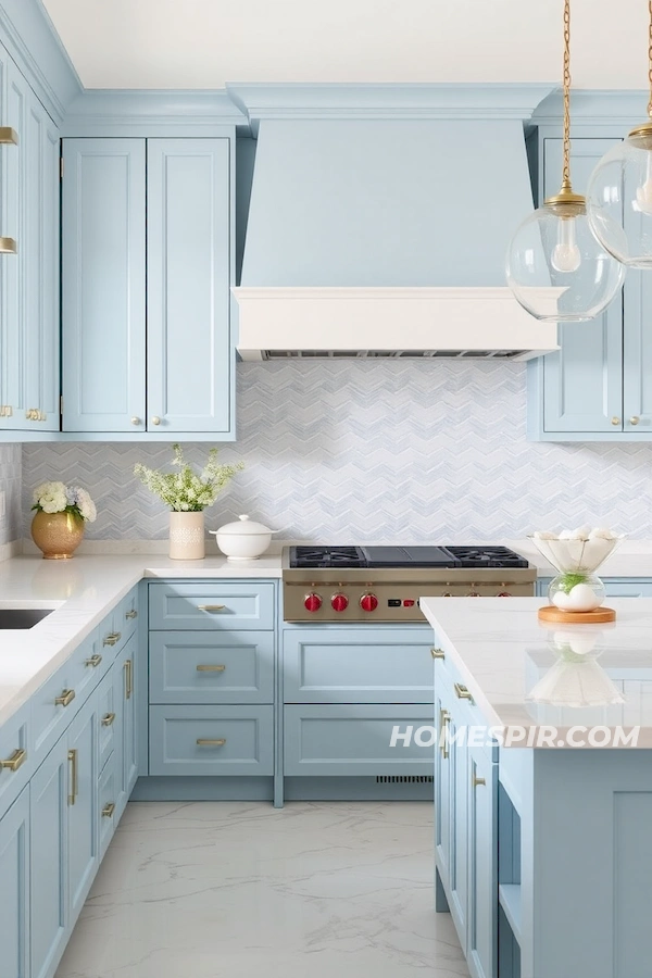 Serene Blue Marble Kitchen Design Serene Blue Marble Kitchen Design