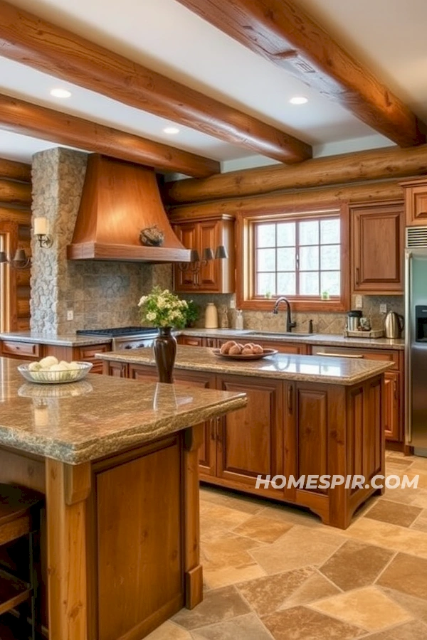 Serene Cabin Retreat with Stone and Wood Textures Serene Cabin Retreat with Stone and Wood Textures