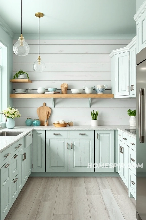 Serene Oceanic Kitchen with Seafoam Green Tones Serene Oceanic Kitchen with Seafoam Green Tones