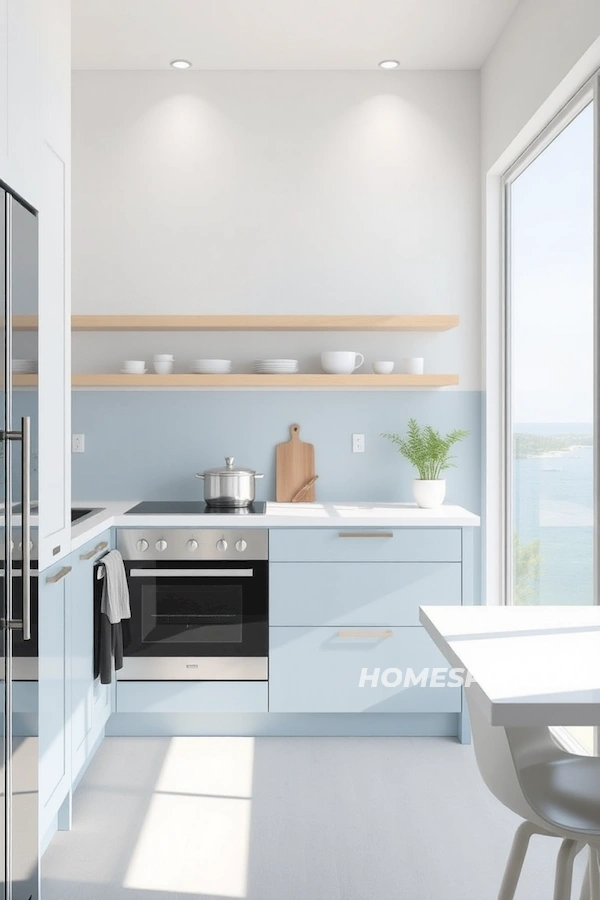 Simple Beach Kitchen with Clean Lines Simple Beach Kitchen with Clean Lines