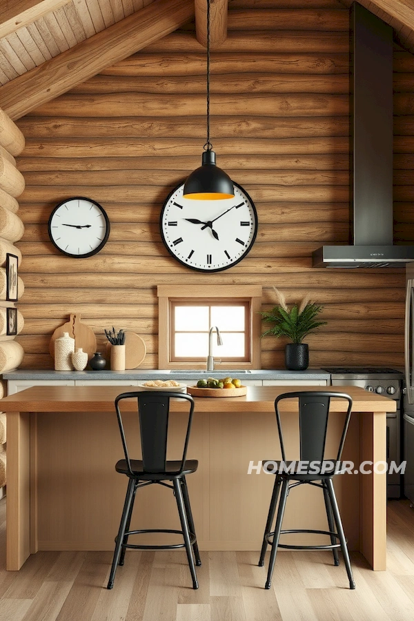 Sleek Design in Log Home Kitchen Sleek Design in Log Home Kitchen