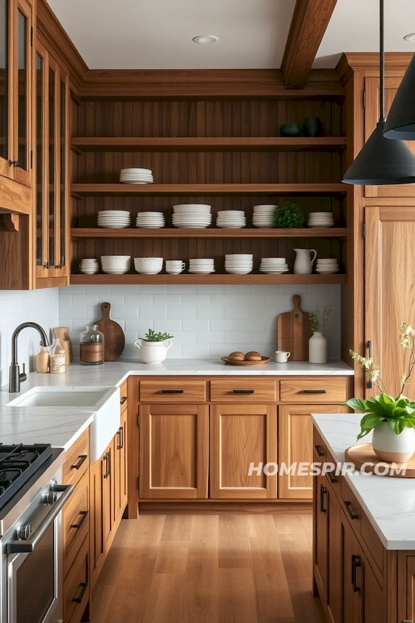 Sleek Marble and Rustic Wooden Kitchen Sleek Marble and Rustic Wooden Kitchen