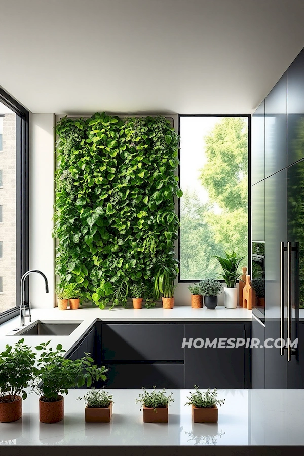 Sleek Modern Kitchen with Herb Accents Sleek Modern Kitchen with Herb Accents