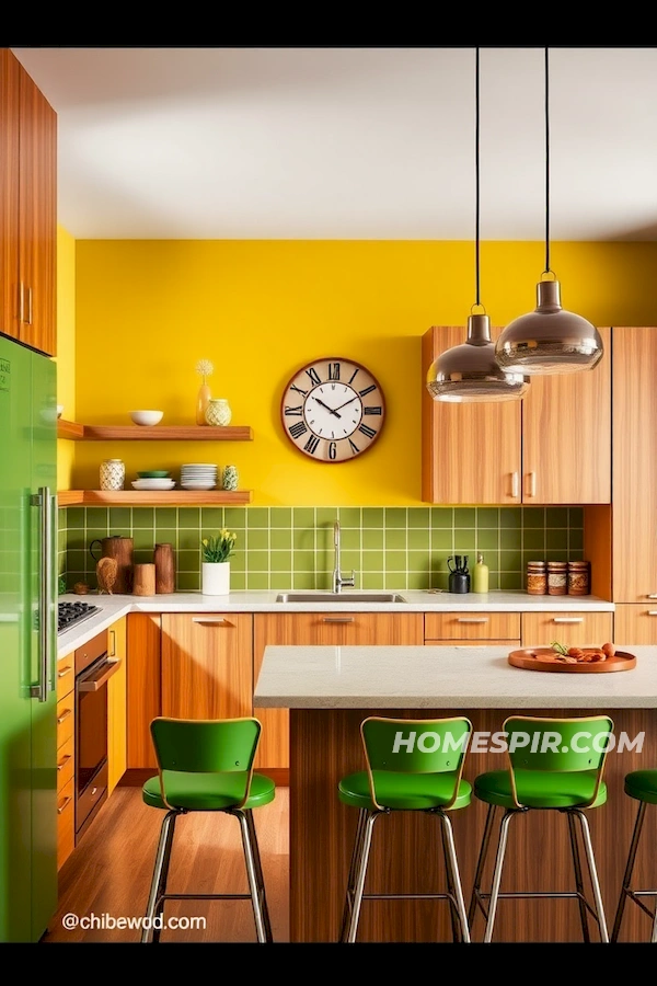 Sleek Wooden Design in Retro-Infused Kitchen Sleek Wooden Design in Retro-Infused Kitchen