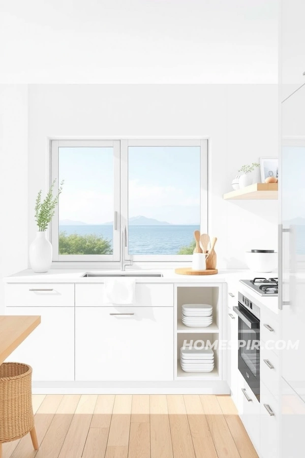 Soft Blue and White Minimalist Beach Kitchen Soft Blue and White Minimalist Beach Kitchen