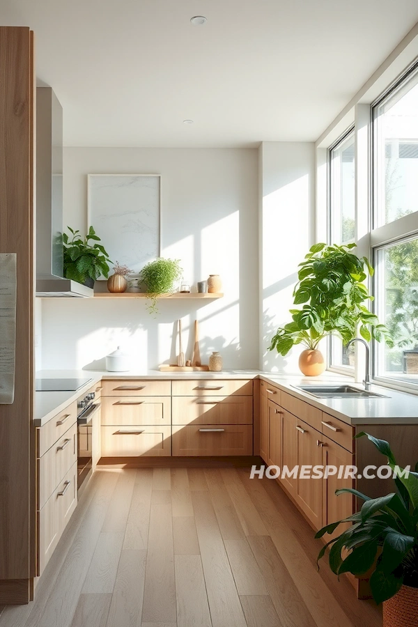 Spacious Studio Kitchen with Neutral and Natural Design Spacious Studio Kitchen with Neutral and Natural Design