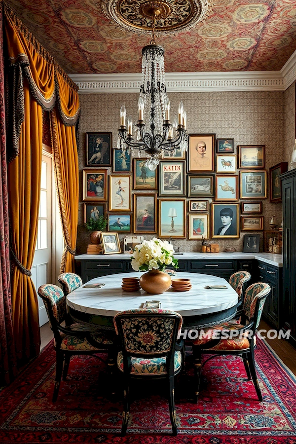 Statement Chandelier in Maximalist Kitchen Statement Chandelier in Maximalist Kitchen