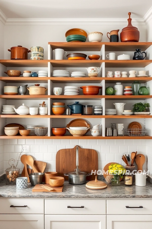 Studio Kitchen with Artistic Open Shelving Display Studio Kitchen with Artistic Open Shelving Display