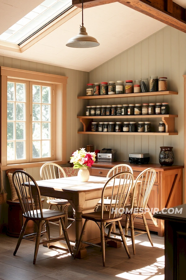 Sunlit Breakfast Nook with Farmhouse Table Sunlit Breakfast Nook with Farmhouse Table