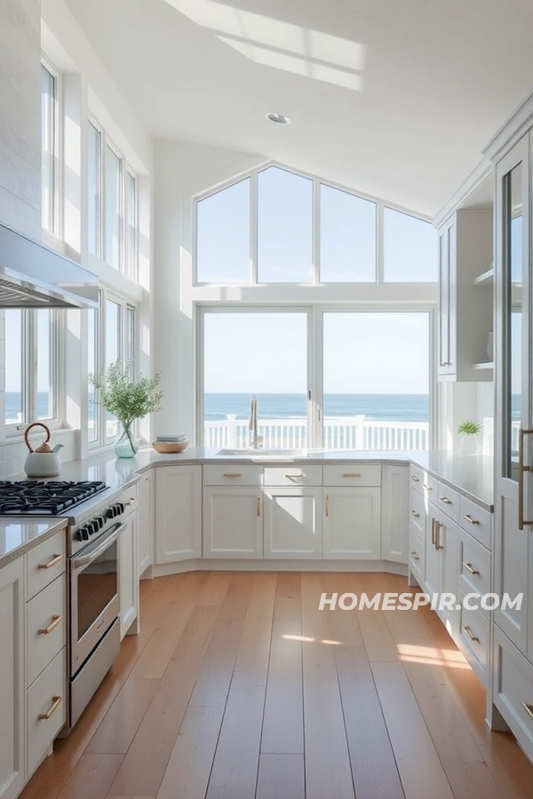 Sunlit Coastal Kitchen with Ocean Views Sunlit Coastal Kitchen with Ocean Views