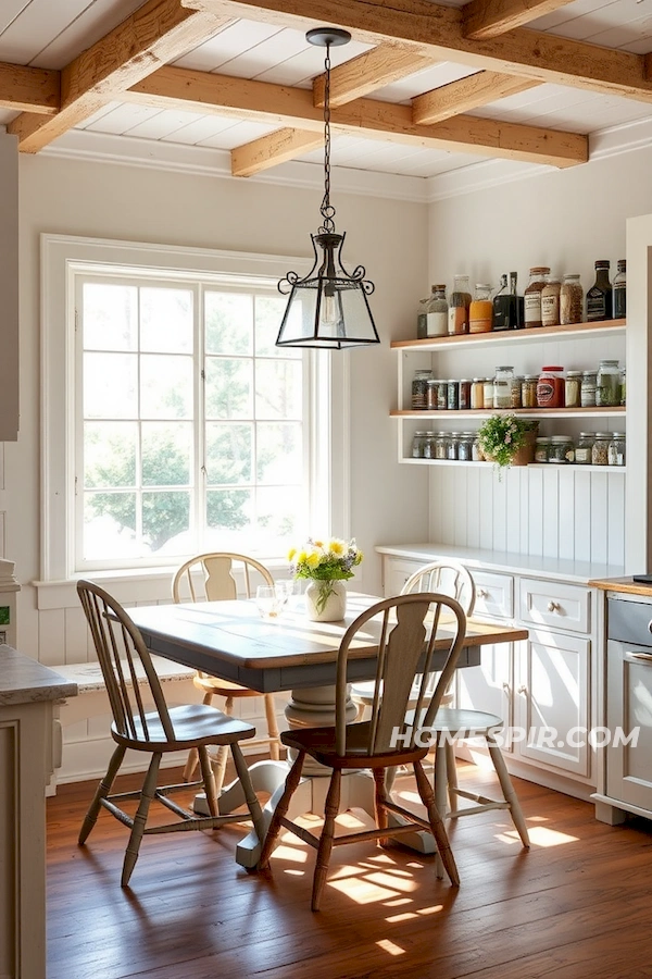 Sunny Vintage Dining with Open Shelving Sunny Vintage Dining with Open Shelving