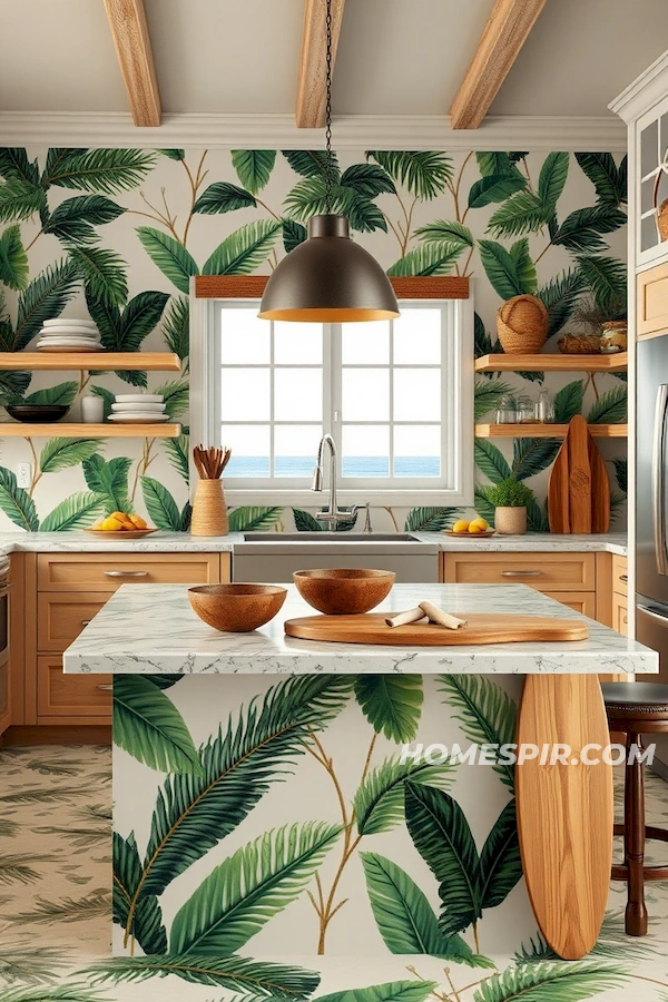 Surfboard Style and Palm Patterns in Kitchen Decor Surfboard Style and Palm Patterns in Kitchen Decor