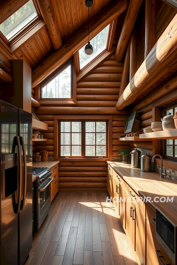 Sustainable Log Kitchen with Modern Technologies Sustainable Log Kitchen with Modern Technologies