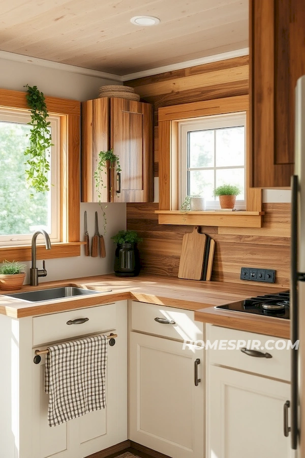 Sustainable Tiny Kitchen with Natural Elements Sustainable Tiny Kitchen with Natural Elements