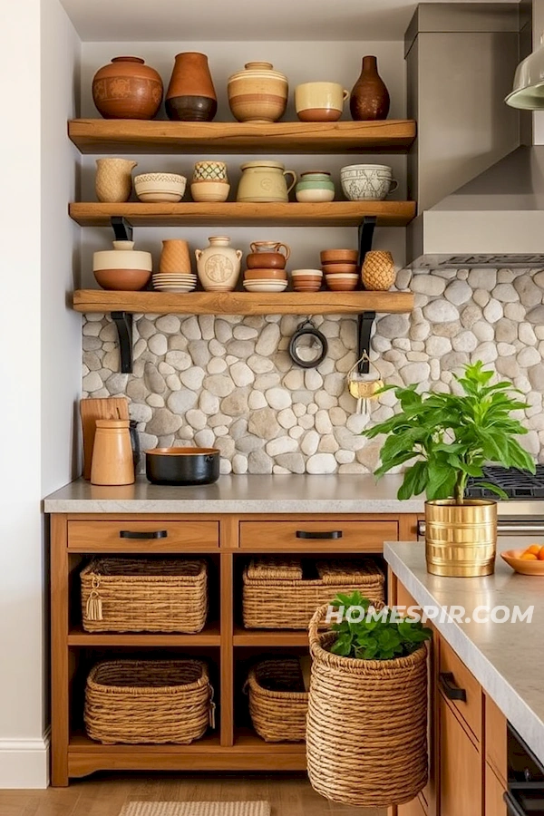 Tactile Wooden and Stone Textures in Kitchen Tactile Wooden and Stone Textures in Kitchen