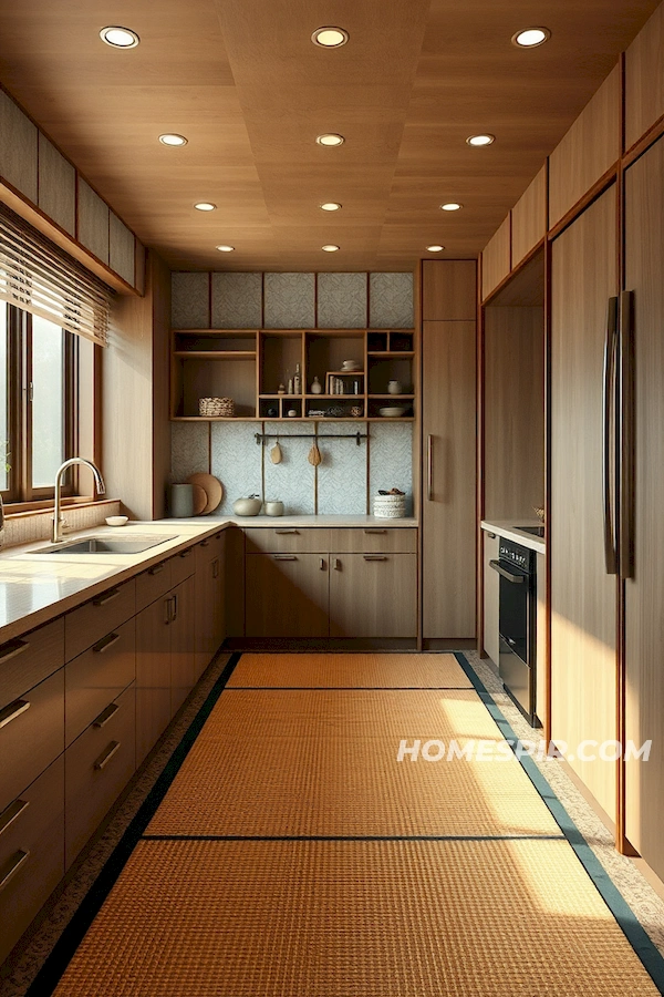 Tatami Accents in Contemporary Japanese Kitchen Tatami Accents in Contemporary Japanese Kitchen