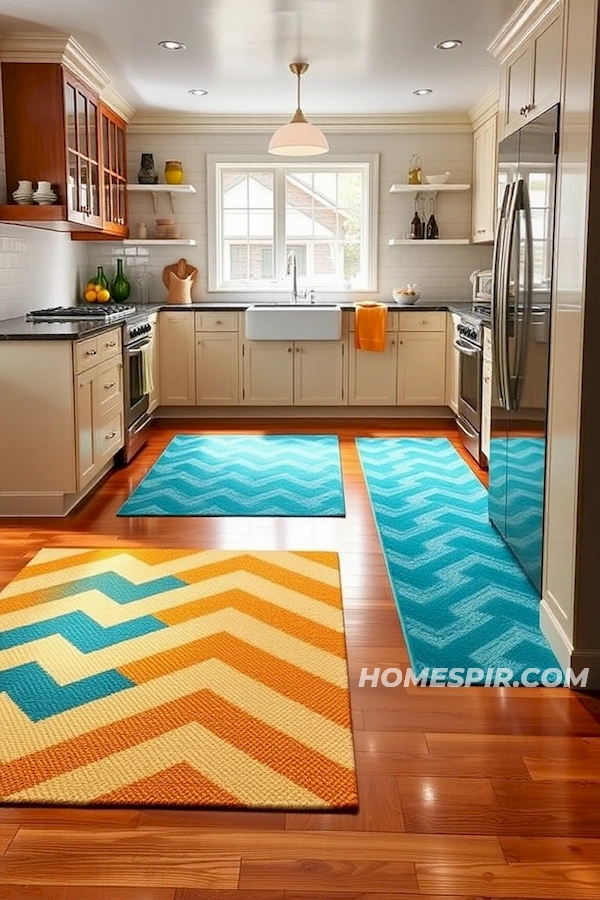 Teal and Mustard Zigzag Rugs Teal and Mustard Zigzag Rugs