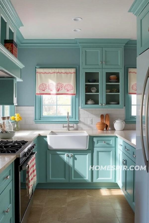Teal Palette Coastal Kitchen Teal Palette Coastal Kitchen