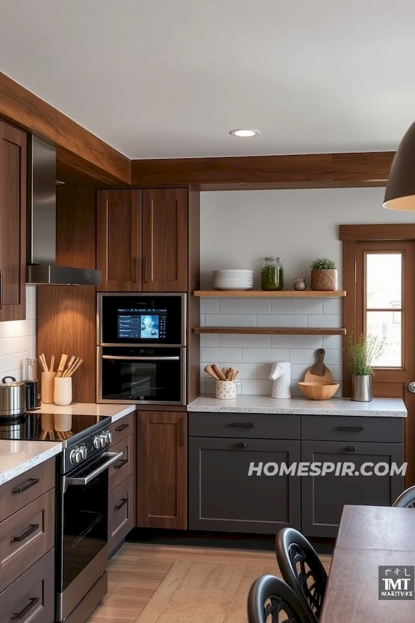 Tech-Integrated Studio Kitchen with Homely Vibes Tech-Integrated Studio Kitchen with Homely Vibes