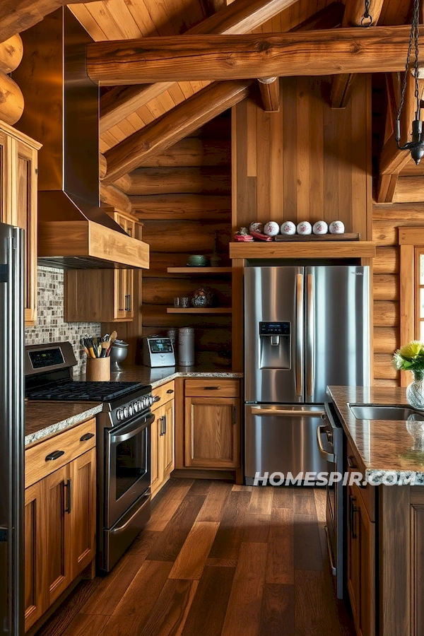 Timber Beams and Modern Steel Contrast Timber Beams and Modern Steel Contrast