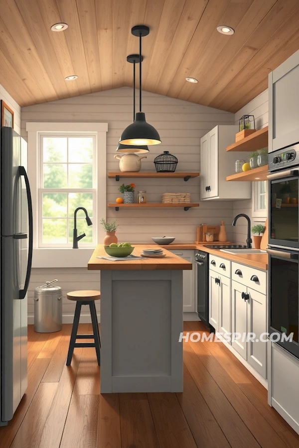 Tiny House Kitchen with a Versatile Island Tiny House Kitchen with a Versatile Island
